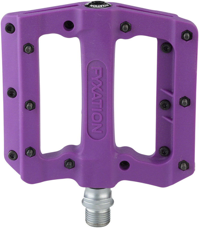 Load image into Gallery viewer, Fyxation Mesa MP Platform Pedals 9/16" Nylon Body 20 Removable Grip Pins Purple
