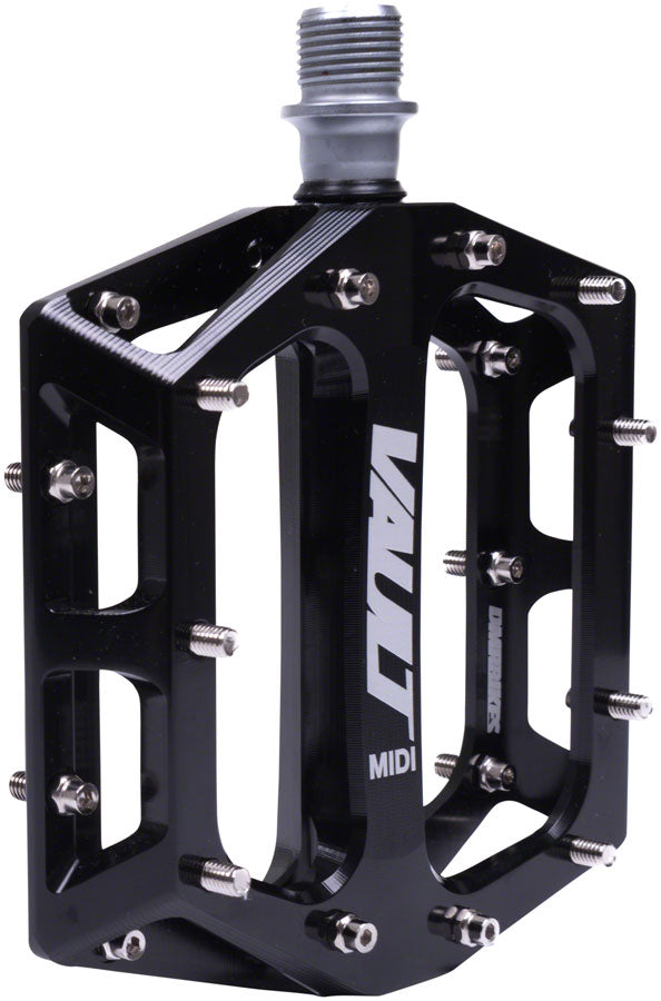 Load image into Gallery viewer, DMR Vault MIDI Platform Pedals 9/16" Concave Alloy Body Removable Pins Gloss Blk
