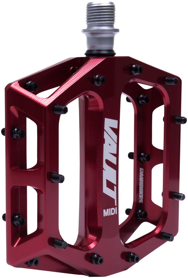 Load image into Gallery viewer, DMR Vault MIDI Platform Pedals 9/16" Concave Alloy Body Removable Pins Deep Red