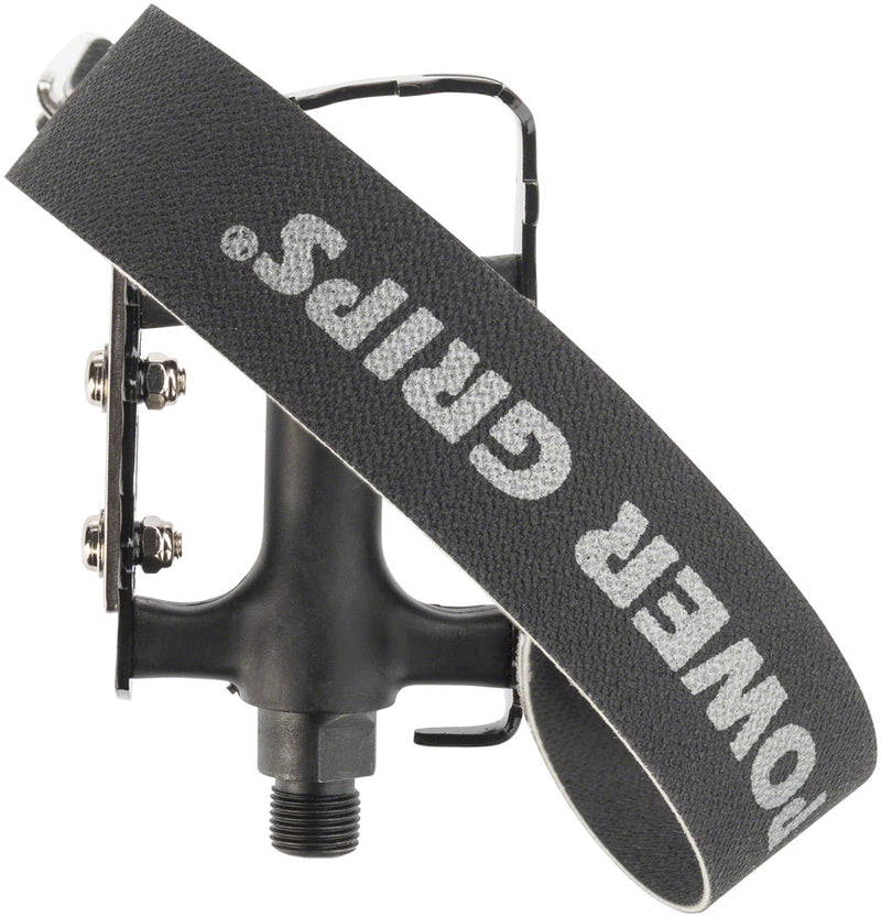 Load image into Gallery viewer, Power Grips Sport Pedal Kit 9/16" Chromoly Axle Metal Cage Plastic Body Black XL