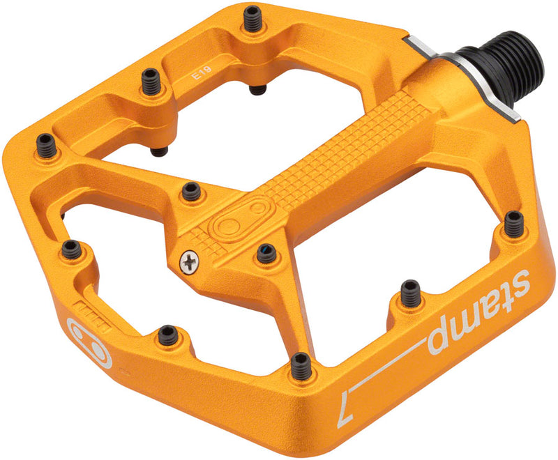Load image into Gallery viewer, Crank Brothers Stamp 7 Platform Pedals 9/16" Aluminum Body Hex Pins Orange Small