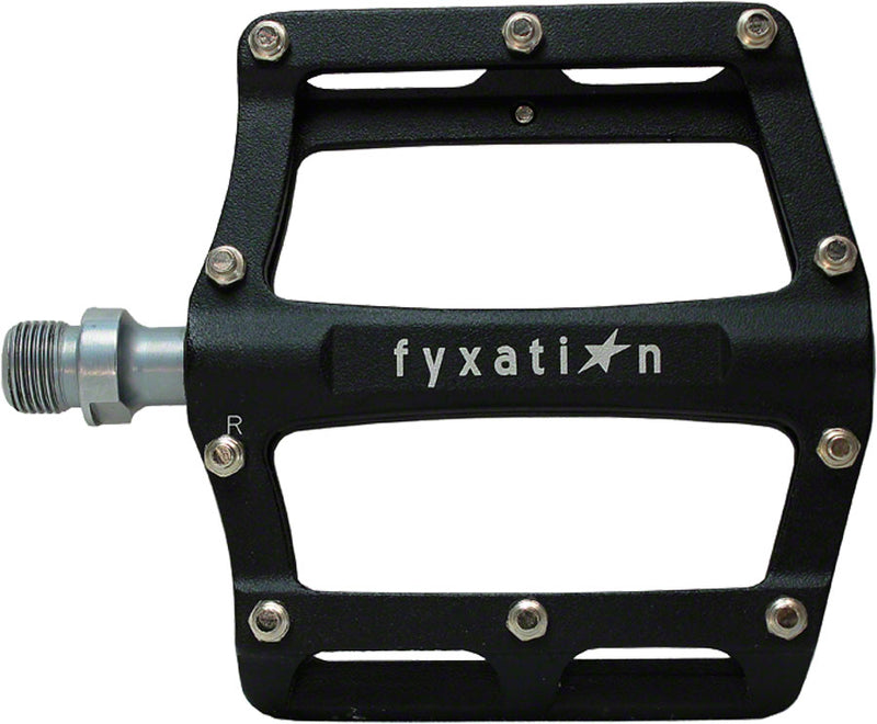 Load image into Gallery viewer, Fyxation Mesa 61 Platform Pedals 9/16" Aluminum Body Replaceable Grip Pins Black