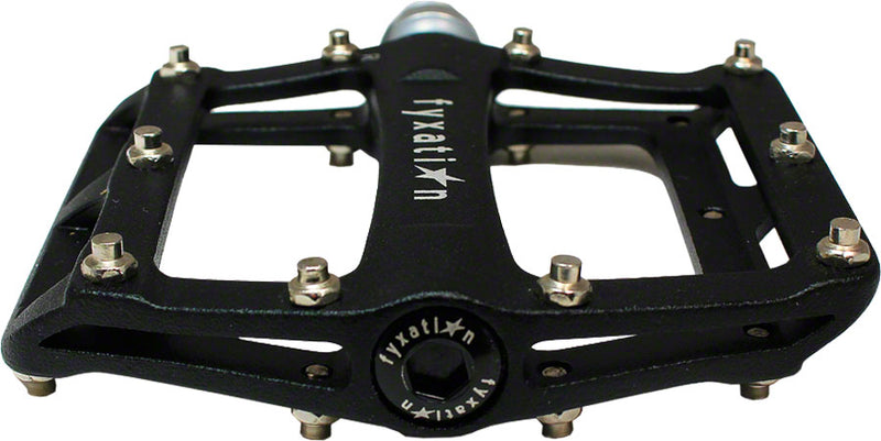 Load image into Gallery viewer, Fyxation Mesa 61 Platform Pedals 9/16" Aluminum Body Replaceable Grip Pins Black