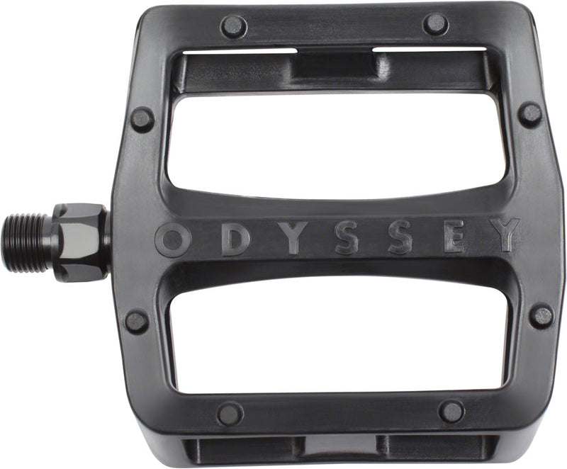 Load image into Gallery viewer, Odyssey Grandstand V2 PC Platform Pedals 9/16" Chromoly Concave Composite Black