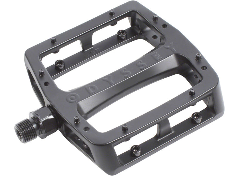 Load image into Gallery viewer, Odyssey Grandstand V2 PC Platform Pedals 9/16" Dual Concave Aluminum Body Black