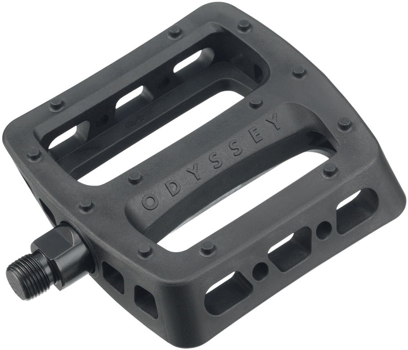 Load image into Gallery viewer, Odyssey Twisted Pro PC Pedals 9/16" Chromoly Spindle Nylon Body Molded Pins Blk