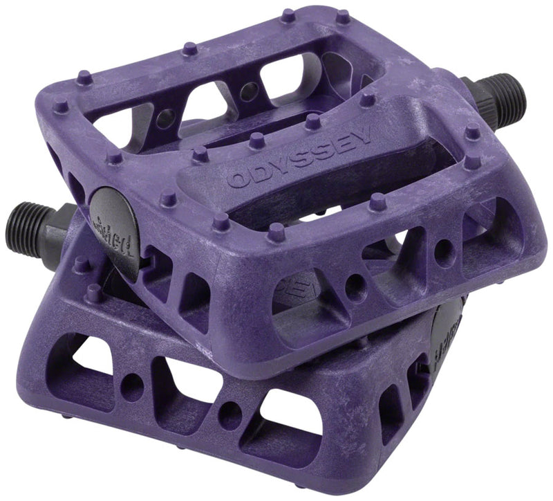 Load image into Gallery viewer, Odyssey Twisted PC Pedals 9/16" Chromoly Composite In-Mold Pins Midnight Purple