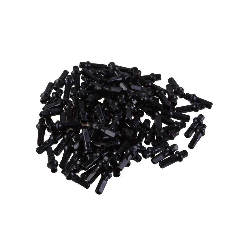 Load image into Gallery viewer, Sapim Double Square Brass Nipple, 14g/18mm, Black, 100/Count