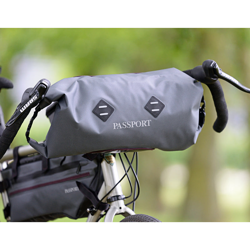 Load image into Gallery viewer, Passport Handle Bar Bag, Double Roll Ends, 11.0L, Gray