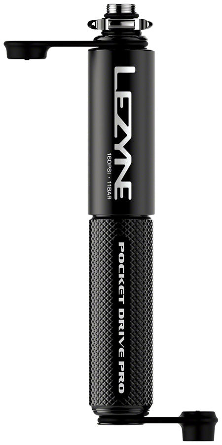 Load image into Gallery viewer, Lezyne Pocket Drive Pro Mini Pump - Aluminium, 160psi, Presta/Schrader, With Mount, Black