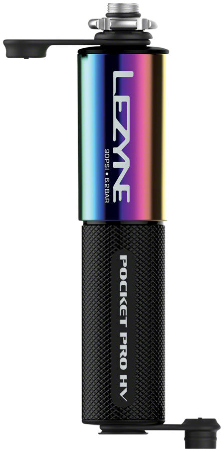 Load image into Gallery viewer, Lezyne Pocket Drive Pro HV Mini Pump - Aluminium, 90psi, Presta/Schrader, With Mount, Neo/Black