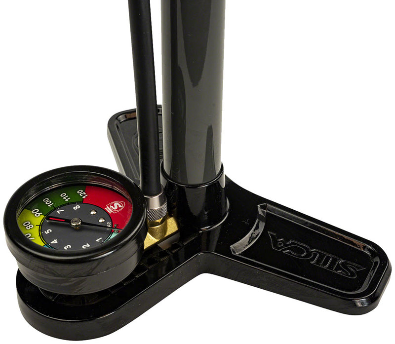 Load image into Gallery viewer, Silca Pista Plus Floor Pump - Steel Body, Ash Wood Handle, 220psi, Classic Press-On Chuck, Black