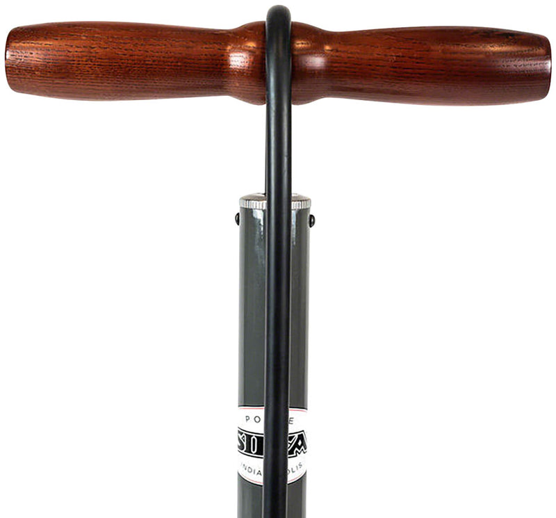 Load image into Gallery viewer, Silca Pista Plus Floor Pump - Steel Body, Ash Wood Handle, 220psi, Classic Press-On Chuck, Black