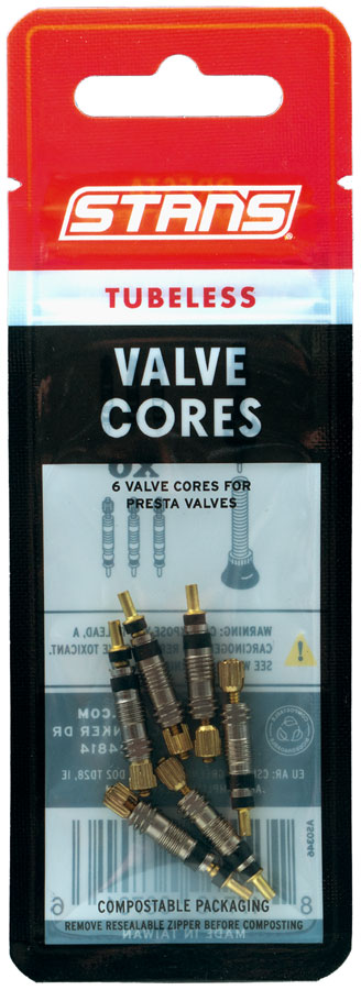 Load image into Gallery viewer, Stans Tubeless Universal Valve Cores Replacement Valve Cores Pack of 6