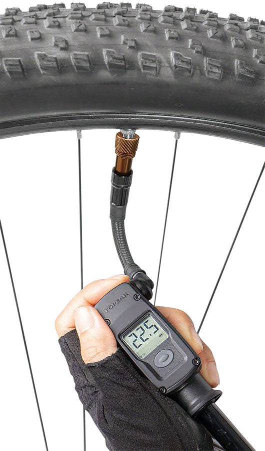 Load image into Gallery viewer, Topeak Mountain Digital Shock/Tire Mini Pump - 2Stage, 300psi, Black