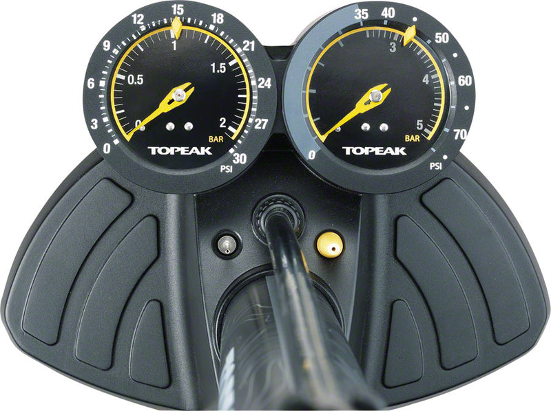 Load image into Gallery viewer, Topeak JoeBlow Dualie Floor Pump, Fat & Mtn Tires, 27.2 x 9.1 x 6.7", 4.19 lbs