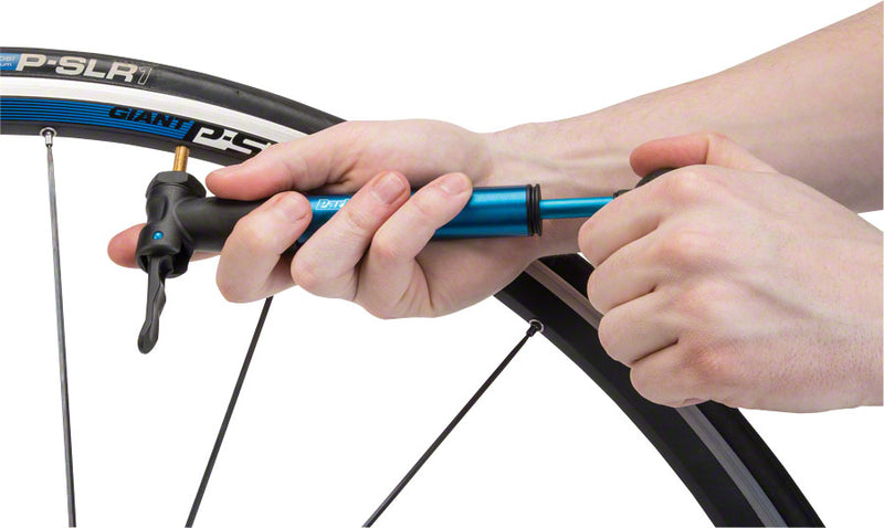 Load image into Gallery viewer, Park Tool PMP-3.2 Micro Pump Blue 100psi 200mm with Mounting Bracket