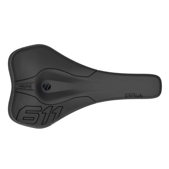 Load image into Gallery viewer, SQlab 611 Ergowave S-Tube Rail 140 Saddle, Black