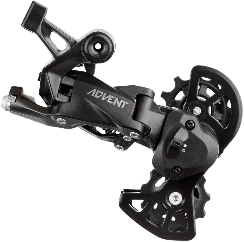 Load image into Gallery viewer, microSHIFT ADVENT 9-Speed Super Short Rear Derailleur & Cassette Kit for Small-Wheeled Bikes, Durable Black, Clutch & Wide Range Gearset