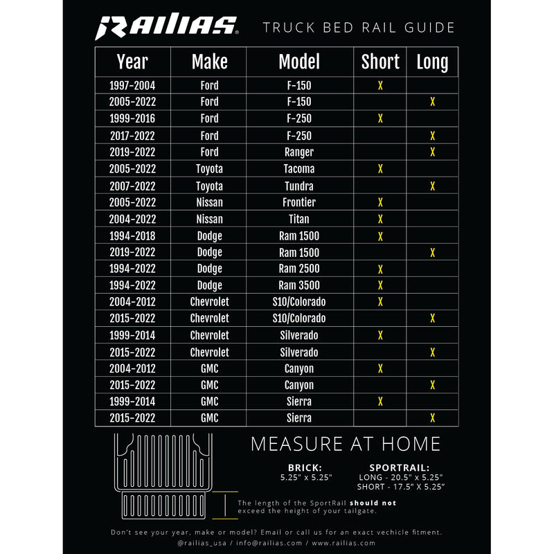 Load image into Gallery viewer, Railias Essential Truck System, Short SportRail, Black NLS