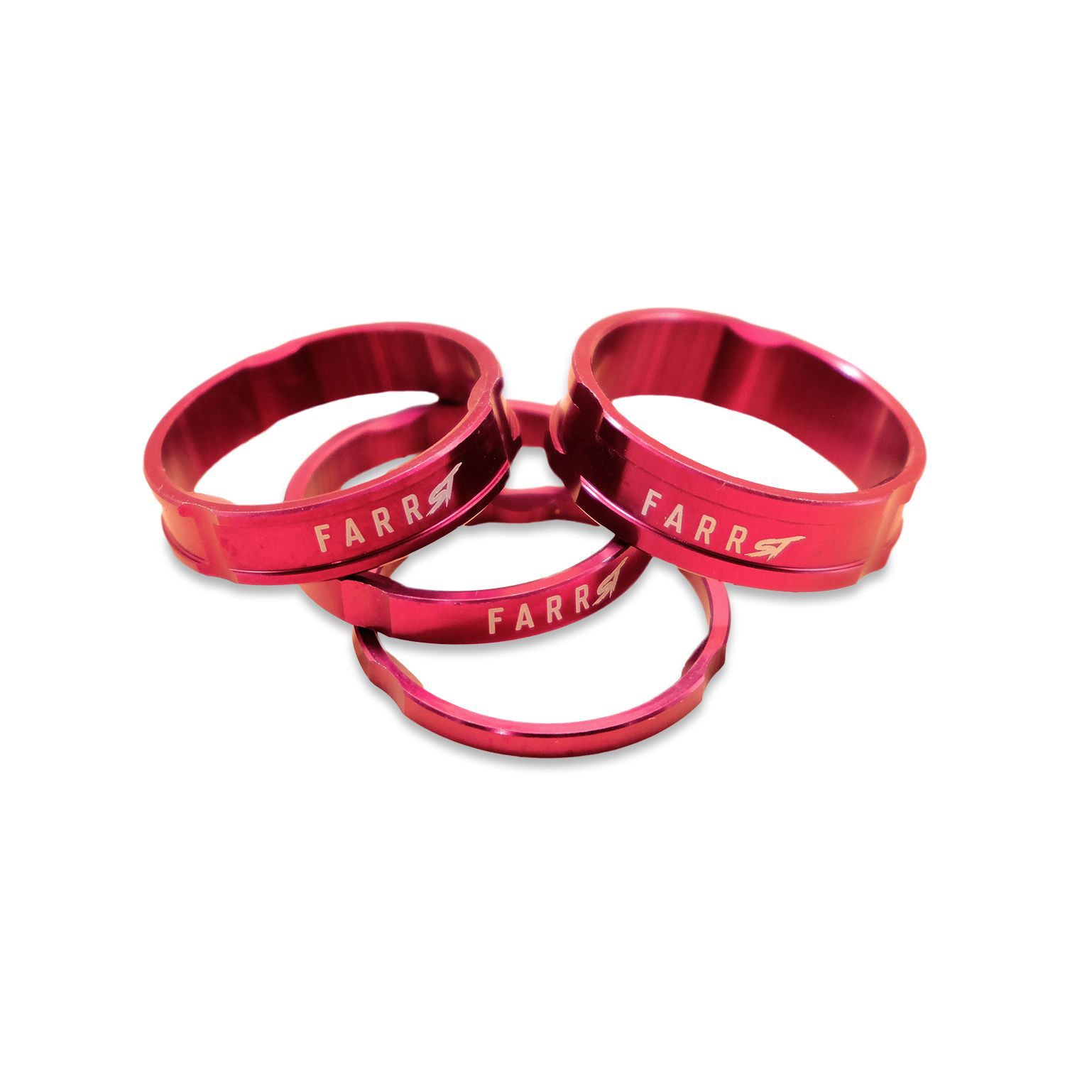 Red CNC Machined 6061-T6 BMX Headset Spacers, 1-1/8