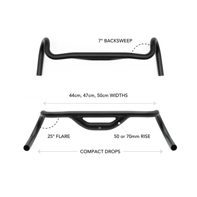 Load image into Gallery viewer, Redshift Sports Top Shelf Road Drop Handlebar - Aluminum, 31.8mm, 50cm, 50mm Rise, Black