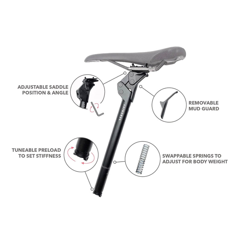 Load image into Gallery viewer, Redshift Sports ShockStop Endurance Suspension Seatpost, 30.9 x 400 Bl