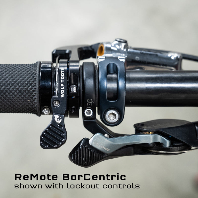 Load image into Gallery viewer, Wolf Tooth ReMote BarCentric Dropper Lever for 2x Shifting & E-Bike Controls - Slim, Adjustable, Steel Enclosed Ball Bearing, Compatible with All Cabled Dropper Posts & Mountain Bikes