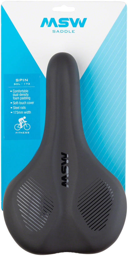 Load image into Gallery viewer, MSW SDL-173 Spin Fitness Saddle - Black Soft-Touch Cover High Density Foam
