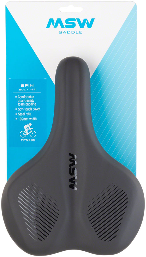Load image into Gallery viewer, MSW SDL-192 Spin Fitness Saddle - Black Soft-Touch Cover High Density Foam