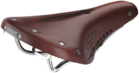 Brooks B17 Carved Saddle - Antique Brown 175mm Width Leather Steel Rails