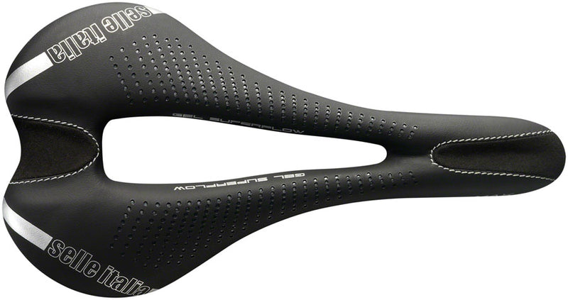 Load image into Gallery viewer, Selle Italia Max SLR Gel Superflow Saddle - Black 145mm Width Titanium Rail
