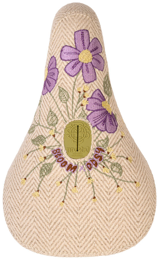Load image into Gallery viewer, Odyssey X Bloom BMX Seat - Pivotal, Cream Corduroy w/ Floral Embroidery, Fat