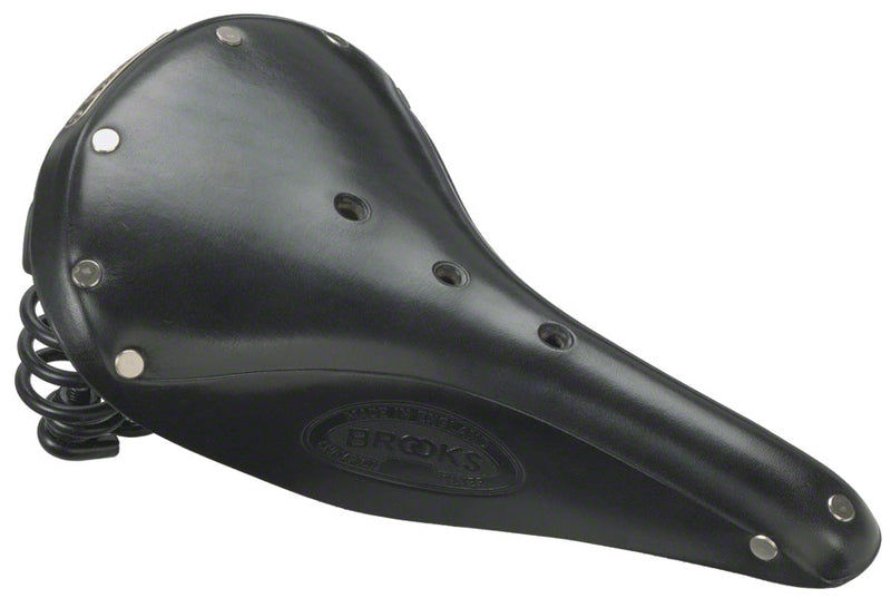 Load image into Gallery viewer, Brooks Flyer Saddle - Black |170mm Width Leather Steel Rails| 2 Coil Springs