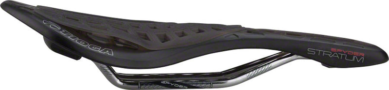 Load image into Gallery viewer, Tioga Spyder Stratum Saddle - Black 135mm Width Chromoly Rails Composite
