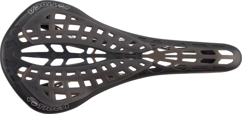 Load image into Gallery viewer, Tioga Spyder Stratum Saddle - Black 135mm Width Chromoly Rails Composite