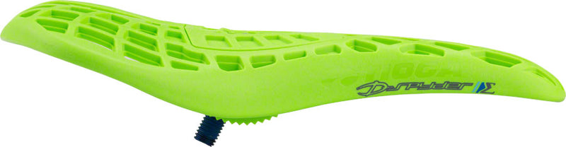 Load image into Gallery viewer, Tioga D-Spyder S-Spec BMX Seat - Neon Green 145mm Width Lightweight Pivotal