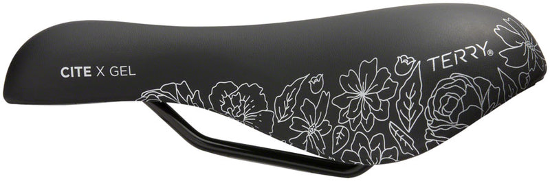 Load image into Gallery viewer, Terry Cite X Gel Saddle - Black 173mm Width Chromoly Rails Womens