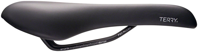 Load image into Gallery viewer, Terry Fly Chromoly Saddle - Black 140mm Width Chromoly Rails Mens