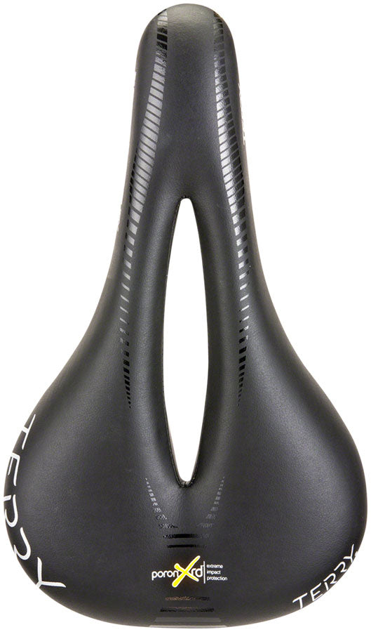 Load image into Gallery viewer, Terry Butterfly Century Saddle - Black 152mm Width Titanium Rails Womens