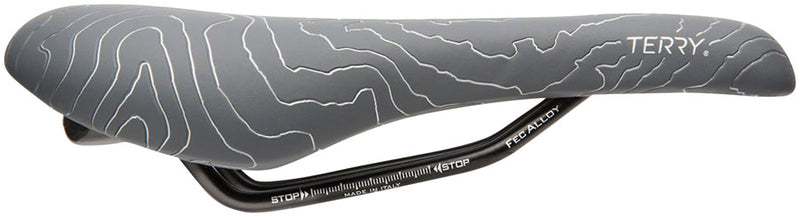 Load image into Gallery viewer, Terry Topo Saddle - Kingdom Gray 150mm Width Chromoly Rails Womens