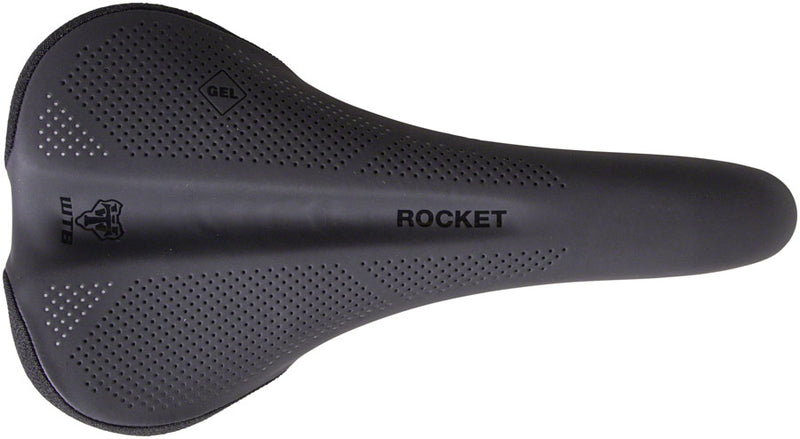 Load image into Gallery viewer, WTB Rocket Saddle - Black 265mm Width Chromoly Rails Microfiber Cover