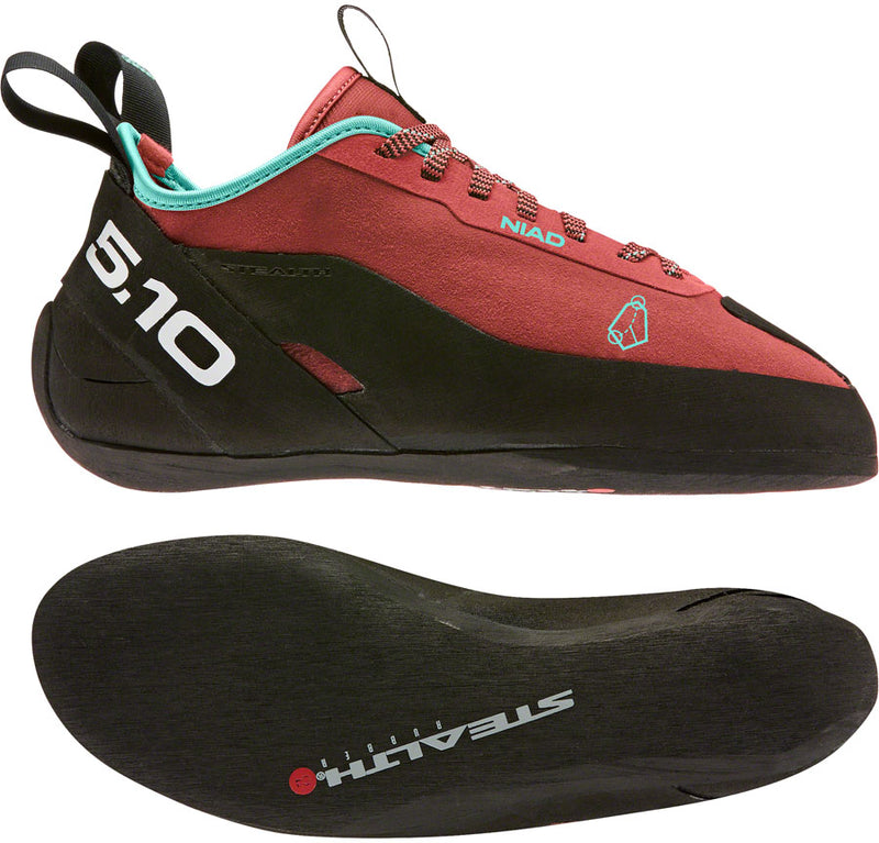 Load image into Gallery viewer, Five Ten Niad Lace Climbing Shoes - Women's, Core Black/Crew Red/Acid Mint, 6.5