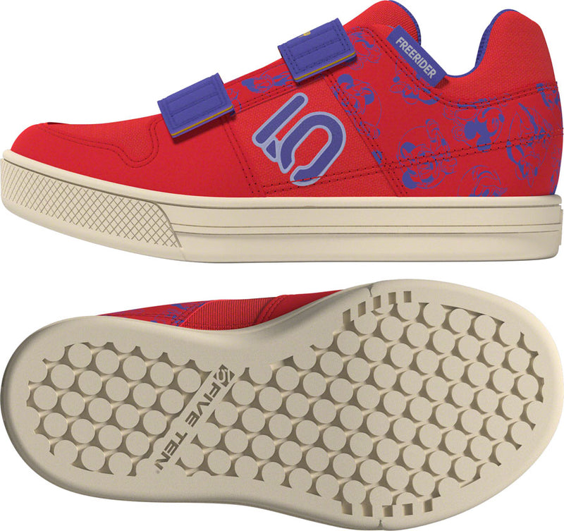 Load image into Gallery viewer, Five Ten Freerider VCS DSN Kids Flat Shoes - Pure Ruby/Violet Tone/Wonder White, 5