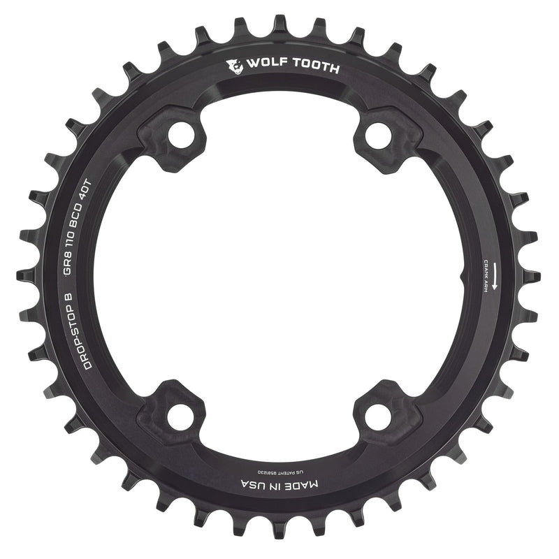 Load image into Gallery viewer, Wolf Tooth Aero 110 Asymmetric 52t Chainring for Shimano GRX 800 Series | CNC Machined Aluminum, Drop-Stop ST, 12-Speed Hyperglide+ Compatible, Lightweight Race-Performance Bicycle Components with Wide/Narrow Tooth Profile