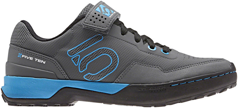 Load image into Gallery viewer, Five-Ten-Kestrel-Lace-Mountain-Clipless-Shoes-Women's-Gray-Five-Shock-Cyan-Core-Black-10-Mountain-Biking-Shoes