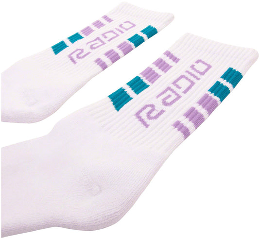 Pack of 2 Radio Raceline Team Socks - White/Purple/Teal