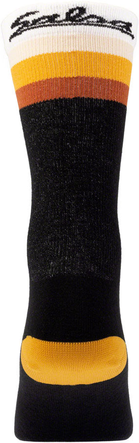 Salsa Latitude Sock - 8", Black, White/Stripes, Large/ X-Large