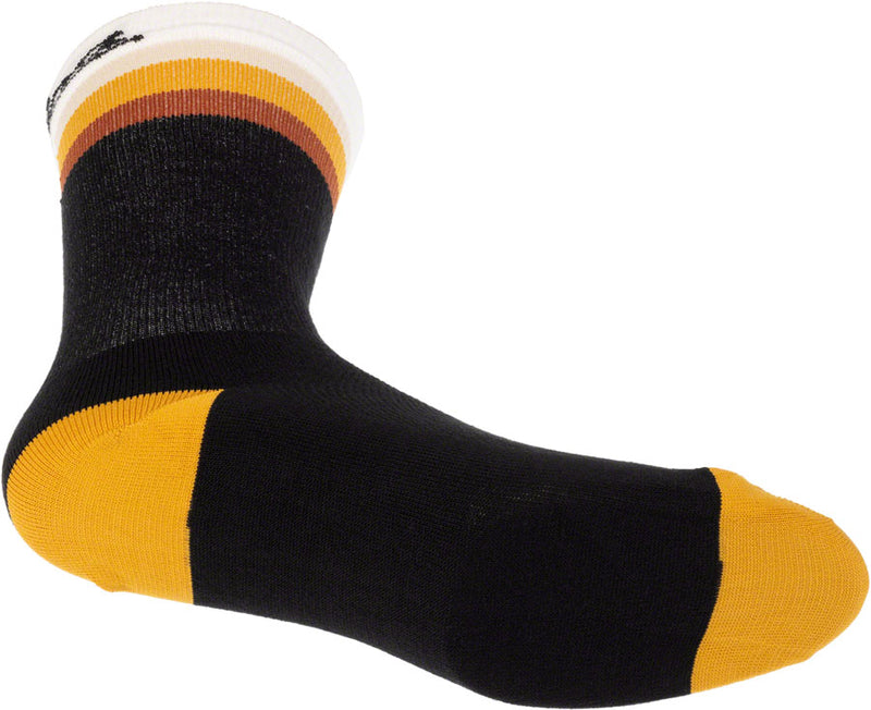 Load image into Gallery viewer, Salsa Latitude Sock - 8&quot;, Black, White/Stripes, Large/ X-Large

