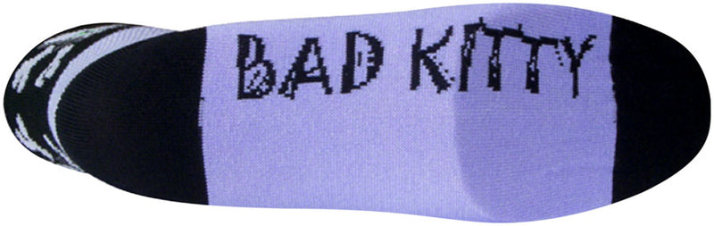 Load image into Gallery viewer, SockGuy Classic Bad Kitty Socks 2 inch Purple Womens Small Medium Synthetic